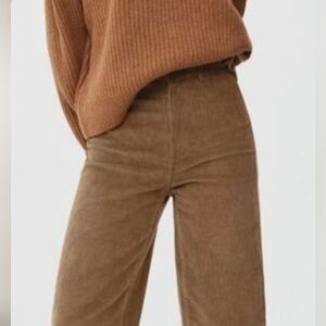 EVERLANE The Corduroy Wide Leg High rise Pant Caramel Toasted Coconut Sz 10